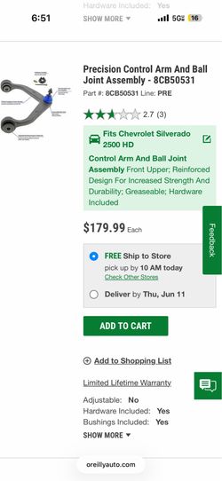Upper control arms