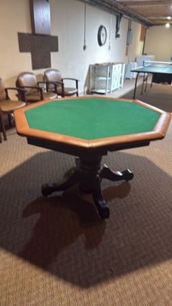 Custom made poker table complete with chips.