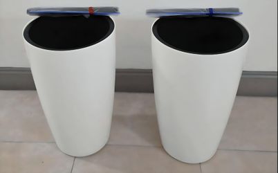 *** PRICE DROP *** PAIR of 22" (Tall) White Self Watering Planters (2 for $60) @ Lasting Creations