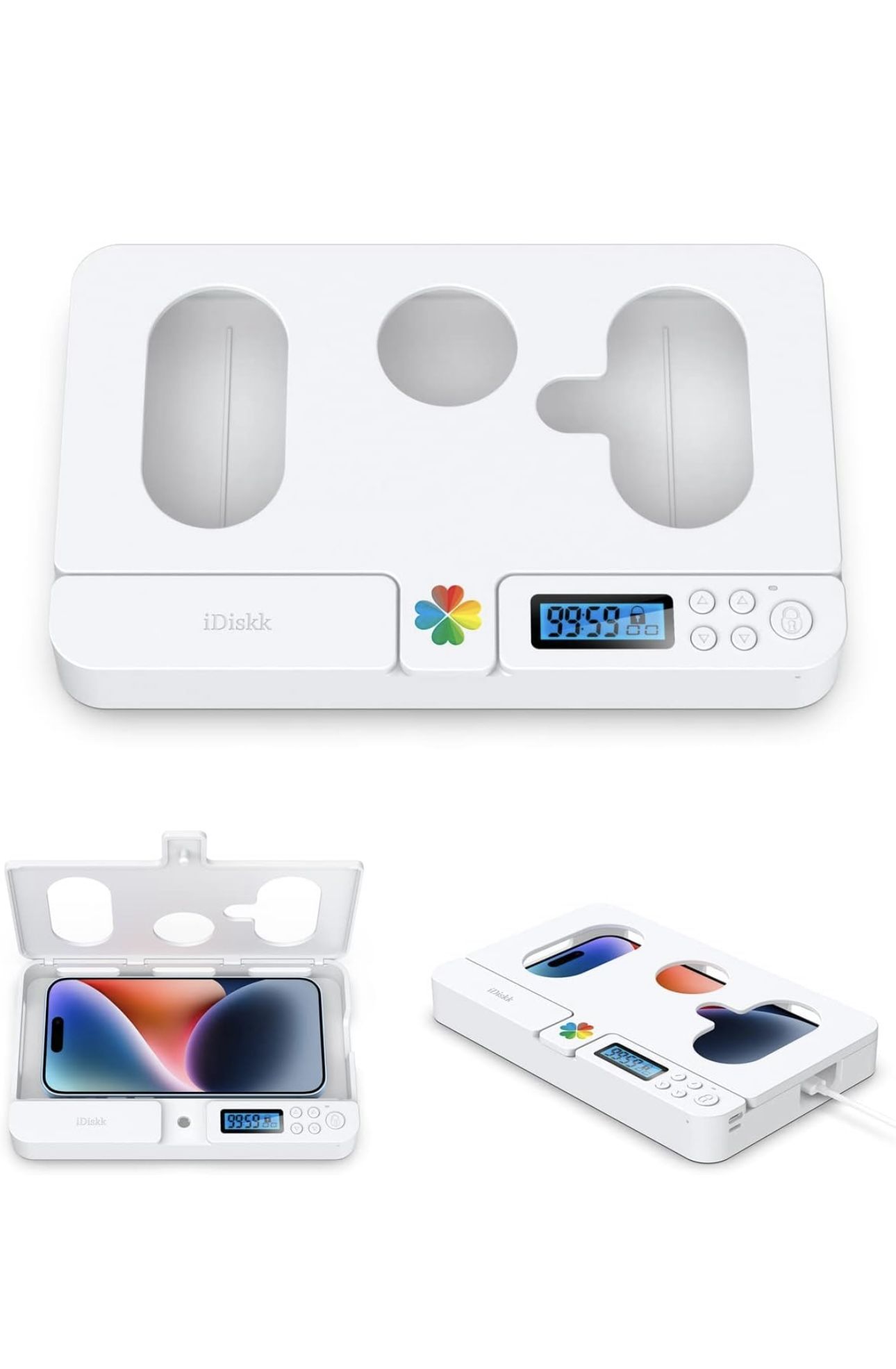 iDiskk Cell Phone Lock Box with Timer,iPhone Timer Box Phone Jail for Android Sumsung/Google/iPhone 14/13/13 pro/12/11/X/XR/XS/8/ Cell Phone LockBox