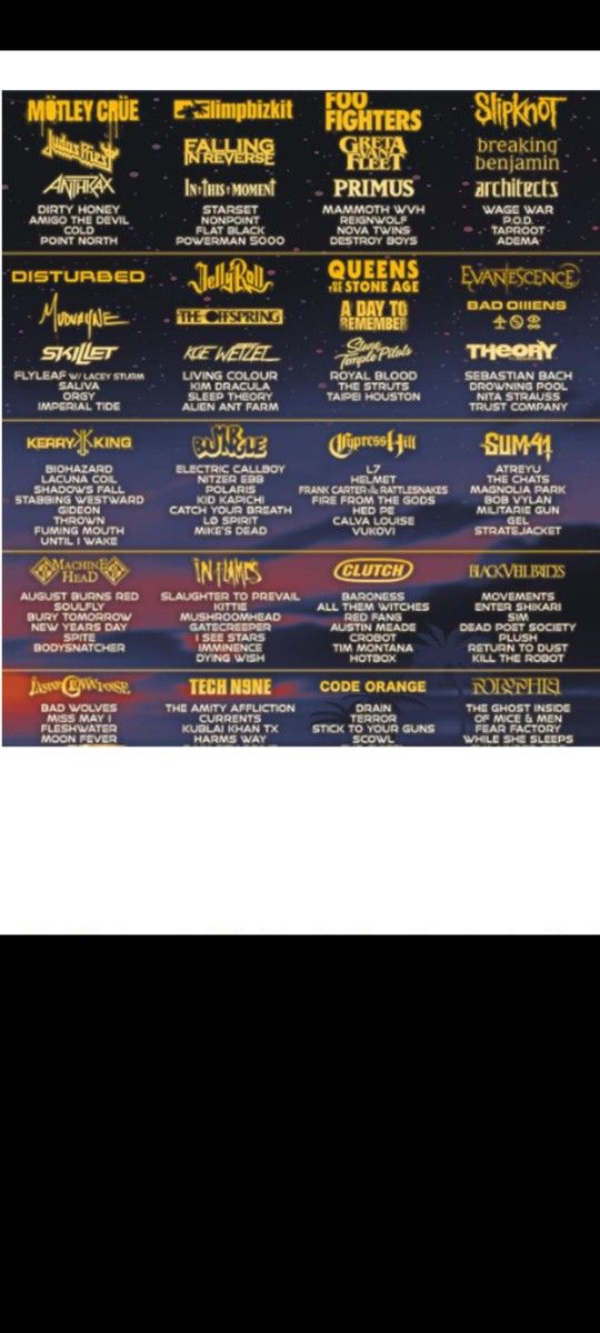2 Day Concert Tickets. Rockville Festival In Daytona Beach.