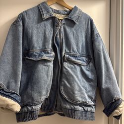 Oversized denim jacket 90s 2000s women large