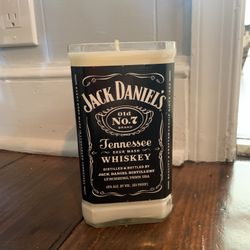 Jack Daniel’s glass bottle candle new handmade gift present him her apple crisp