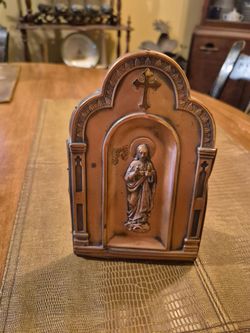 Vintage Sacred Heart of Jesus copper plaque