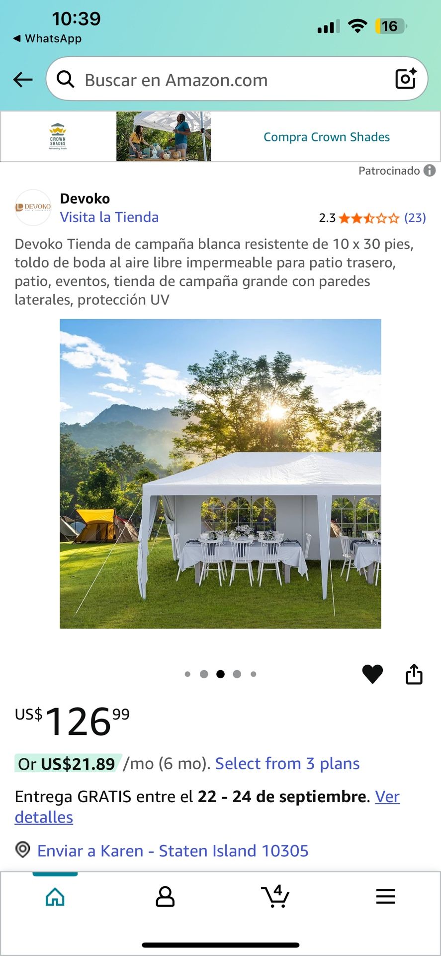Devoko White Tent For Party Events