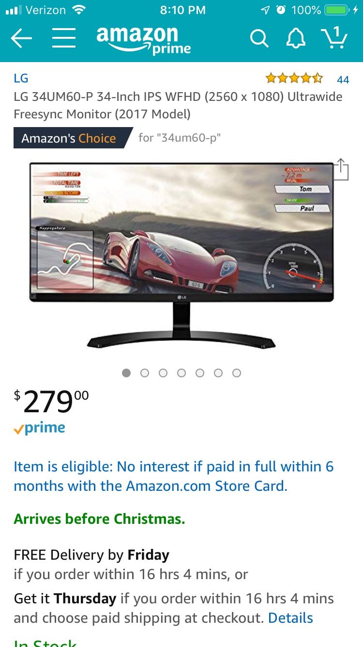 LG 34UM60-P 34-Inch IPS WFHD (2560 x 1080) Ultrawide Freesync Monitor (2017 Model)