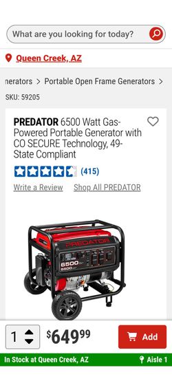 Brand new Predator 6500 Watt Portable Generator