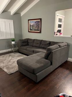 FREE DELIVERY — Ashley Furniture Large Charcoal Sectional w/ Chaise
