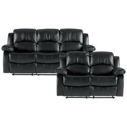 Leather-like Sofa & Love Recliners set