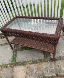 Resin wicker indoor outdoor coffee table