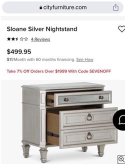 Sloane Silver Nightstand