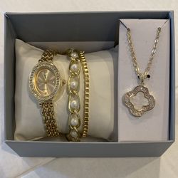 Yaamava women’s 4 Piece watch/ bracelet/ necklace set