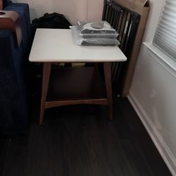 NEW - White & Brown End Table 