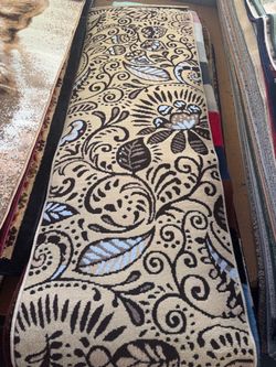 Floral area rug runner new