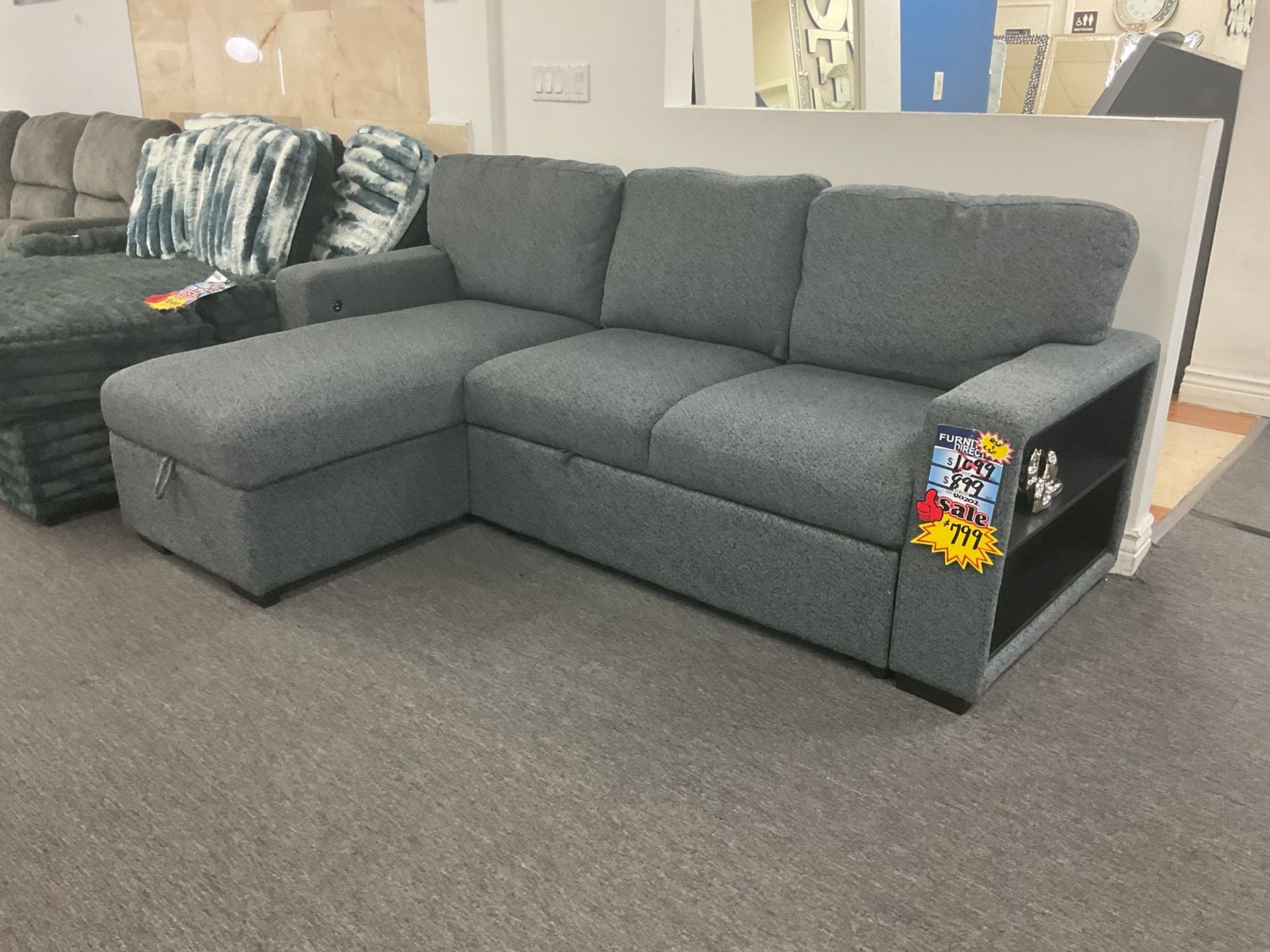 BRAND NEW. Sleeper sofa sectional perfect for small spaces 40% OFF. IN BOX