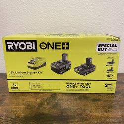 RYOBI - ONE+ 18V Lithium-Ion Starter Kit with 2.0 Ah Battery, 4.0 Ah Battery, and Charger