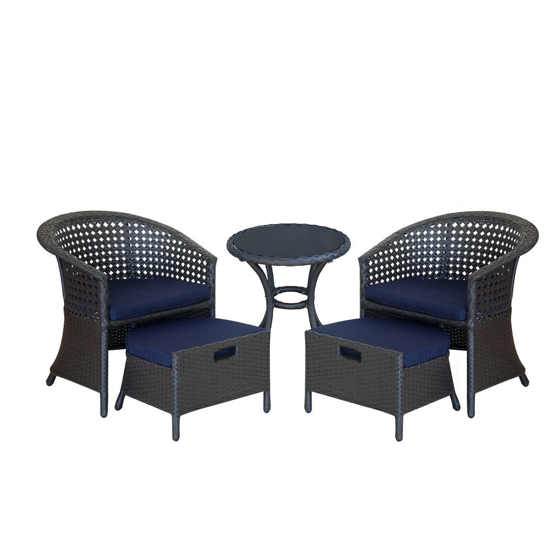 Final sale!!!5 Piece Outdoor Wicker Patio Furniture Conversation Sets with Sunbrella Cushion 2 chairs