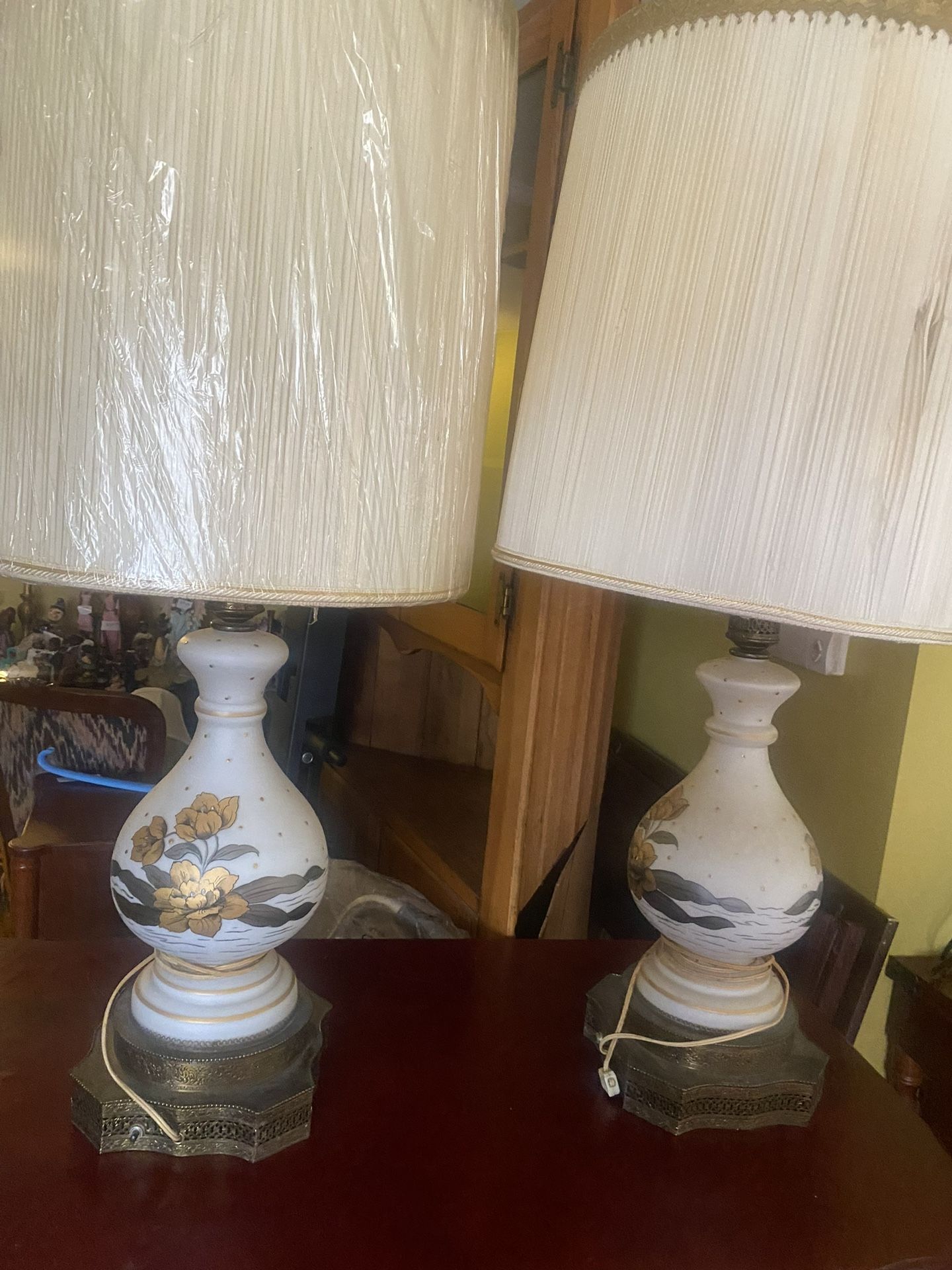 *Antiques* Vintage Bohemian Twin Lamps 