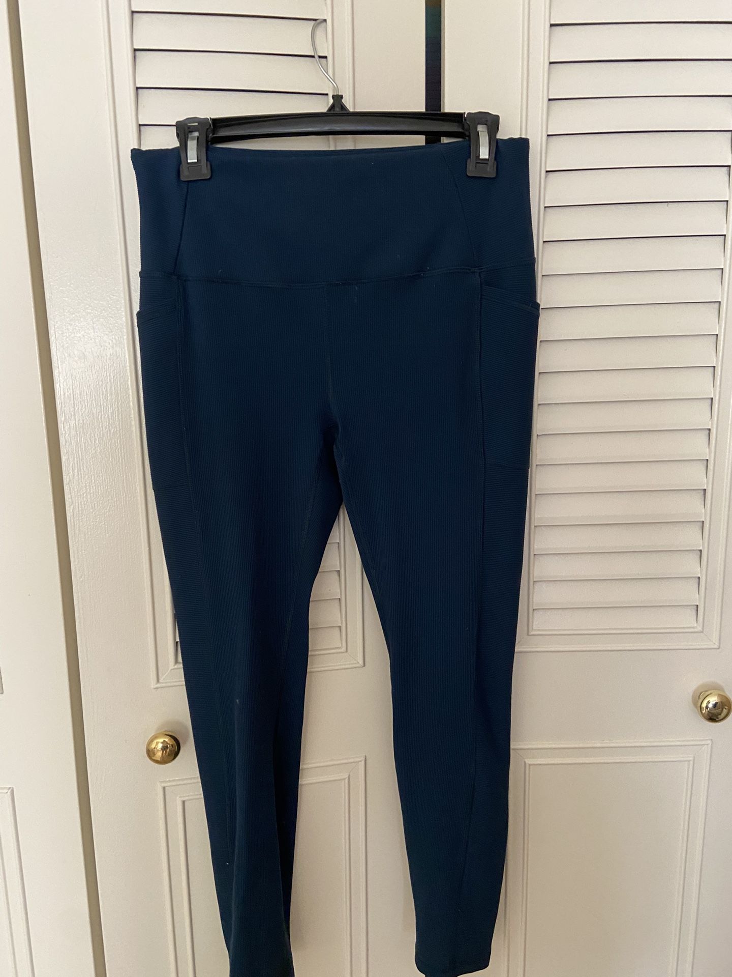 Dark Teal Ribbed Leggings