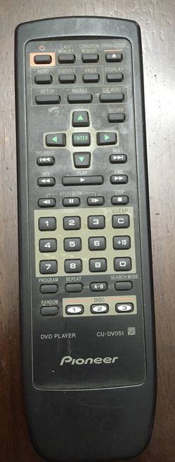 Pioneer DVD Player Remote Control