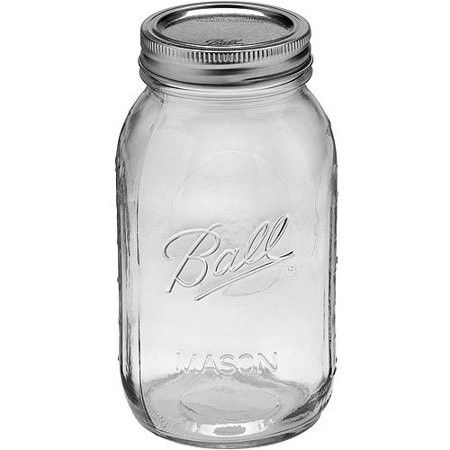 Ball Glass Mason Jar with Lid and Band, Wide Mouth, 32 Ounces, 6 Count