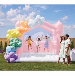 Members Mark Celebrations Bounce House in Light Pink Open Box Like New