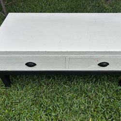 White Coffee Table with Drawers