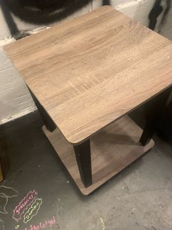 Ran and black lightweight ikea side table
