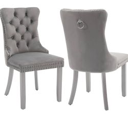 Grey Dining Chairs Set of 2
