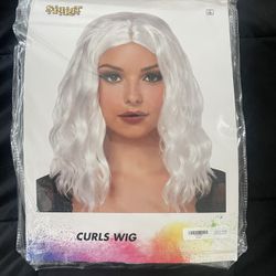 White Curly Wig 