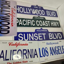 Lot Of 6 California Signs Hollywood Sunset Los Angeles LA Pacific Coast Hwy PCH