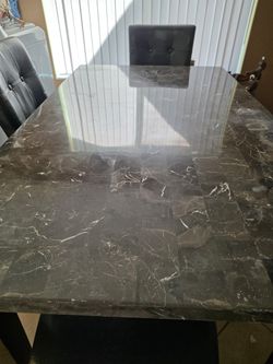 Black Marble Dining Room Table With 4 Chairs