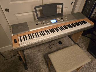 Yamaha YPG-635 88-Key Weighted Digital Piano – Bench + Matching Wood Stand