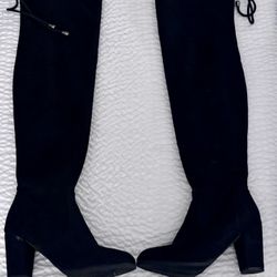 over-the-knee suede boots 
