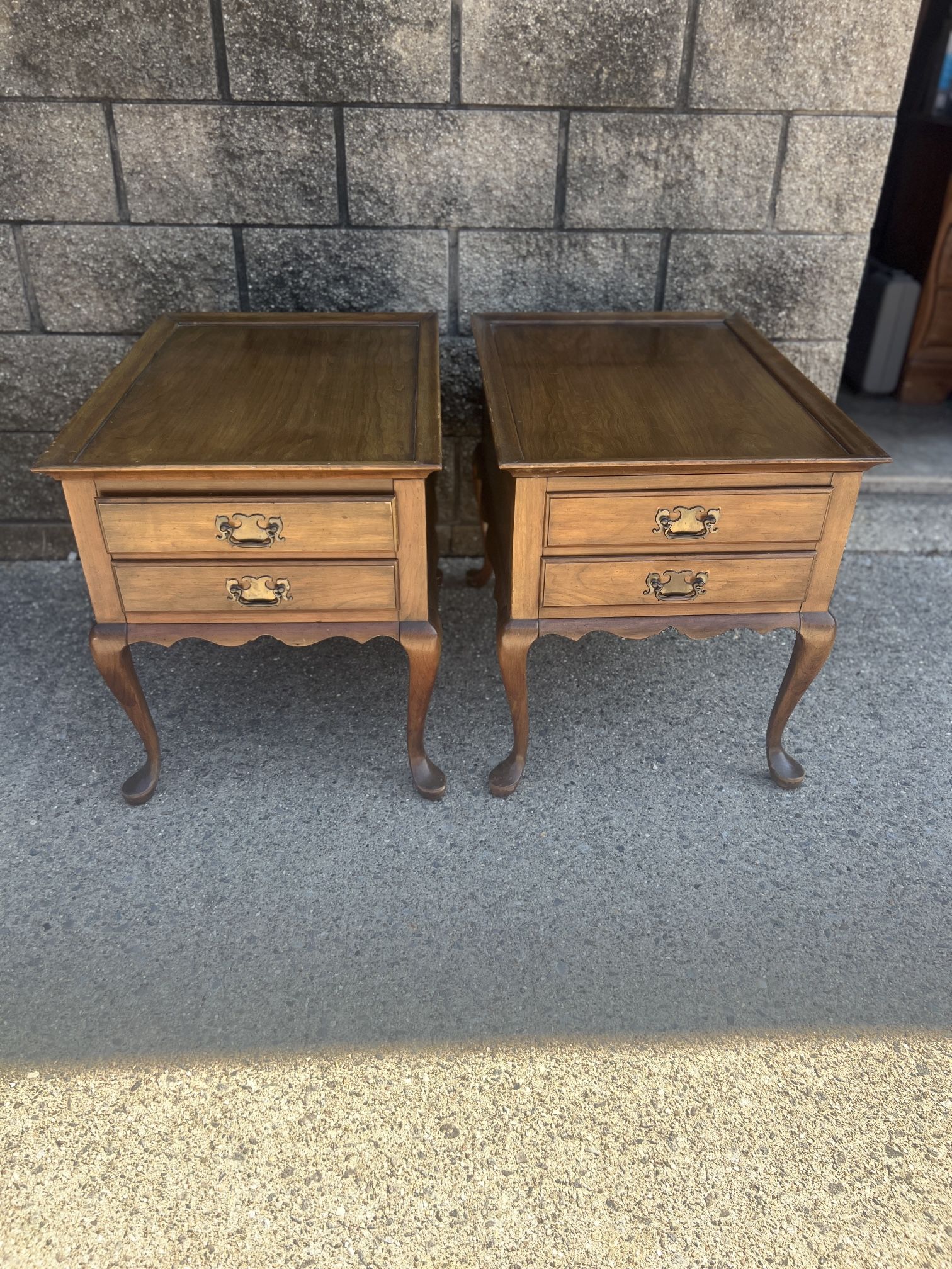 Pennsylvania House matching 2 drawer end tables 