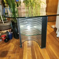 Martin Daniels 2-Tier Teardrop Glass Side Table
