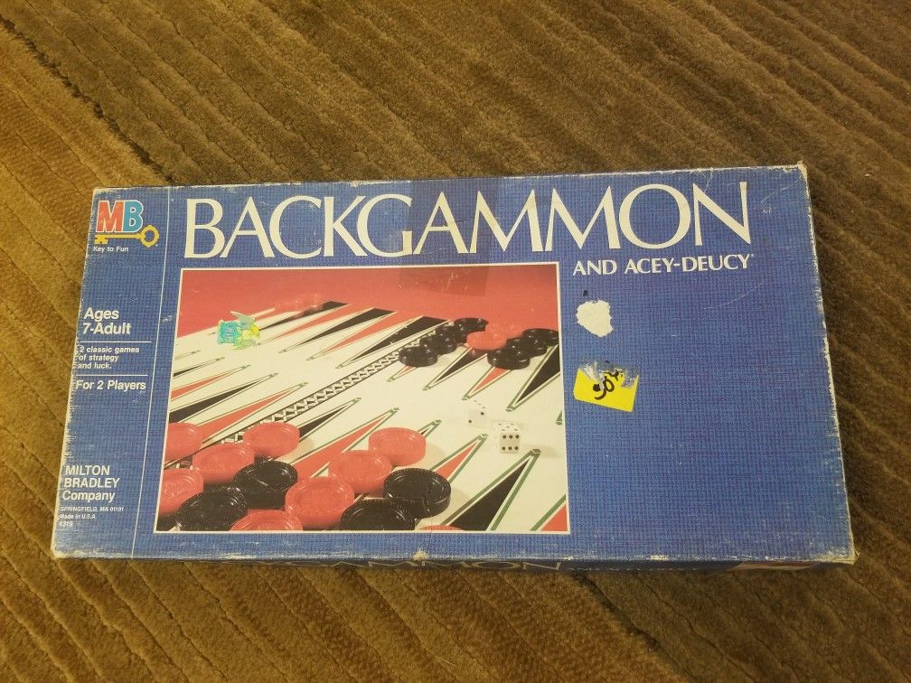 Vintage Backgammon and Acey-deucy 1973 Milton Bradley 4319 Board Game EUC 70s