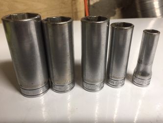 5 pcs deep snap -on 3/8 drive 3/8 ,9/6, 11/16, 3/4, 7/8