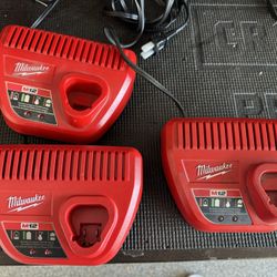 Milwaukee M12 Chargers $20 Each 