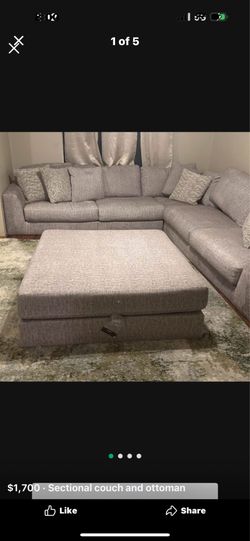 Sectional couch with matching ottoman