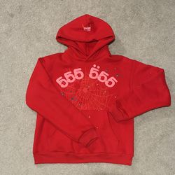 Sp5der Worldwide Red Angel Number 555 Hoodie