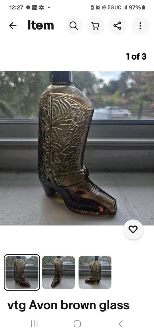 Antique Men's Colonge Cowboy Boot Bottle