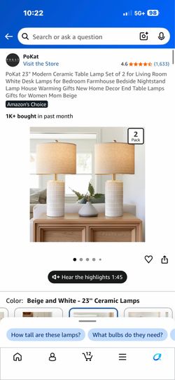 2 table lamp set new $$40