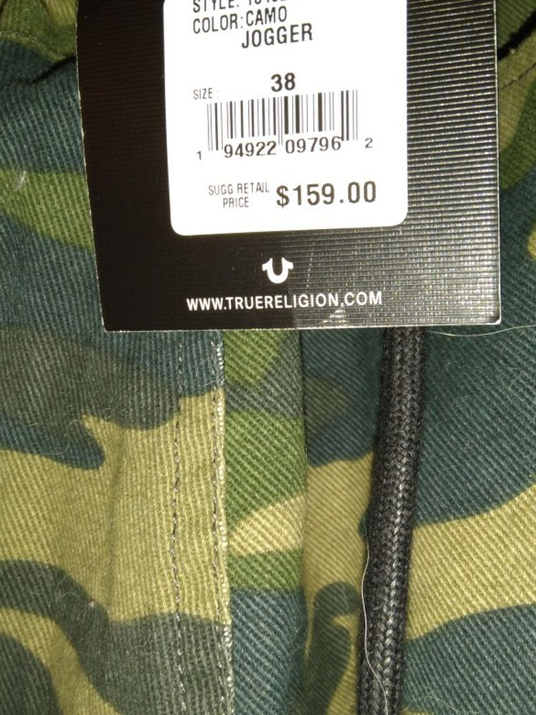 True Religeon Size 38 Camo Drawstring pants