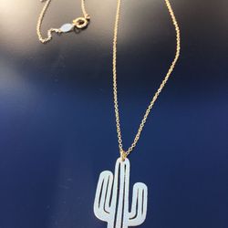 Gold plated cactus necklace