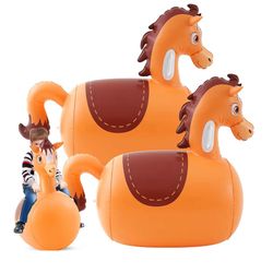 (7777-12) Hiboom 2 Pcs Giant Inflatable Hopping Toys 51 Inch Bouncer Animal Toys Ride on Animal Bouncy on Hopping for Birthday Party Gifts(Horse)