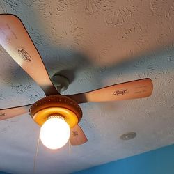 Baseball Ceiling Fan & Hat Rack