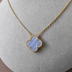 VCA Clover Light Blue Necklace
