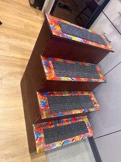 Luxury Solid Wood Pet Stairs (2 ft) – Heavy-Duty, Designer Finish