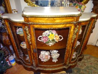 Italian marble top vintage buffet